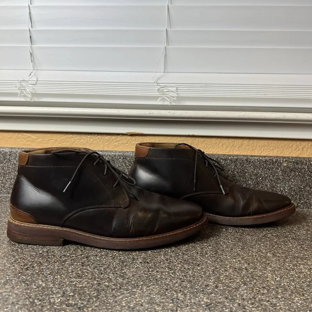 Florsheim Men's Size 8 M Brown Leather Chukka Ankle Boots Lace Up Comfort Casual